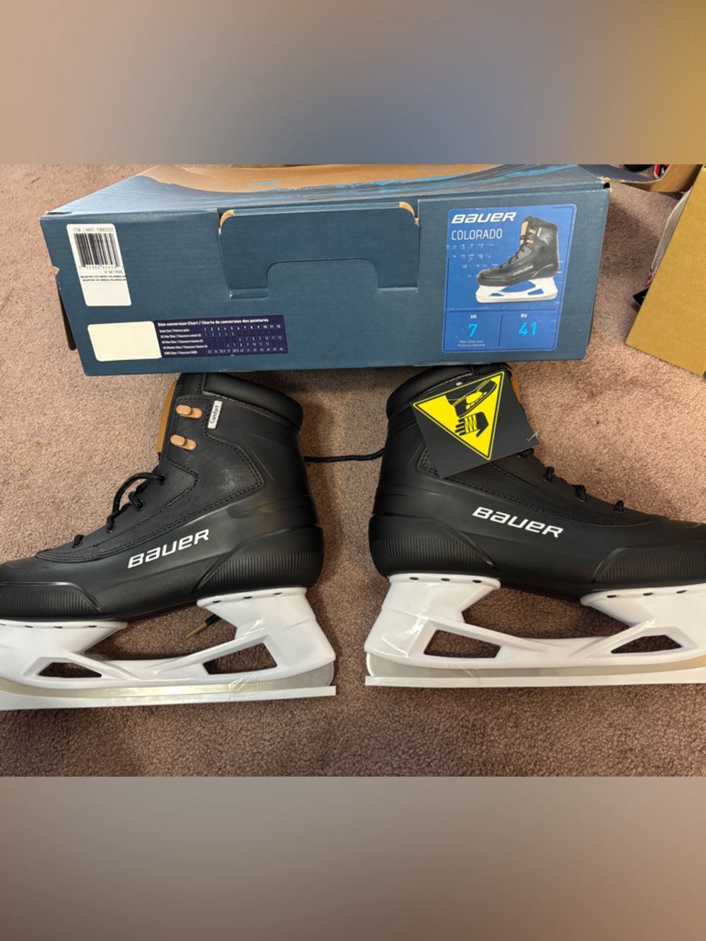 Bauer Black and White Recreational Ice Skates